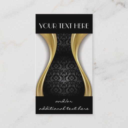 Customizable Gold, Black &amp; White Business Card Template