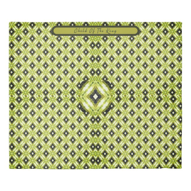 Gold Black White Diamond Pattern King Duvet Cover (Front)