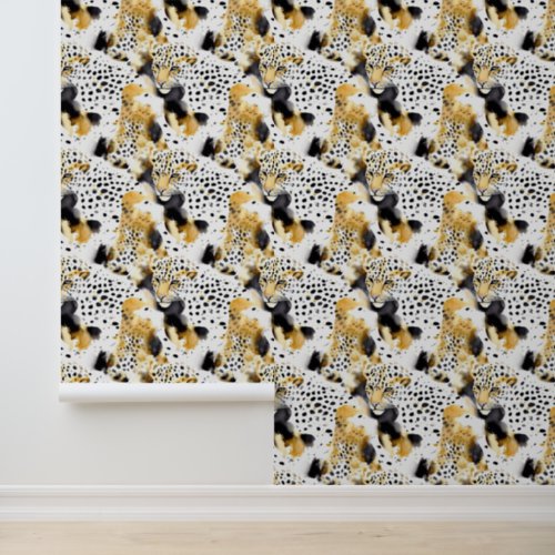 Gold Black White Leopard Cats Wallpaper