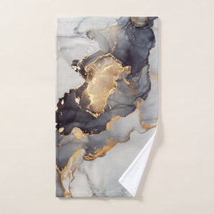 Gold Black White Marble Pretty Hand Towel