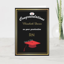 Gold Black White Nurse Graduation Congratulations