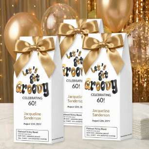 Gold Black White Retro Groovy 60th Birthday Roasted Coffee
