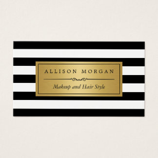 Gold Black White Stripes Reminder Appointment Card