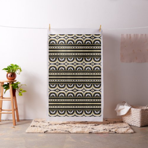 Gold Black White Tribal Humps African Fabric