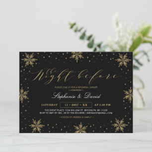 Gold & Black Winter Rehearsal Dinner Party Invitat Invitation
