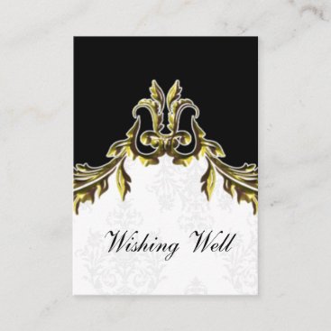 gold black wishing well cards