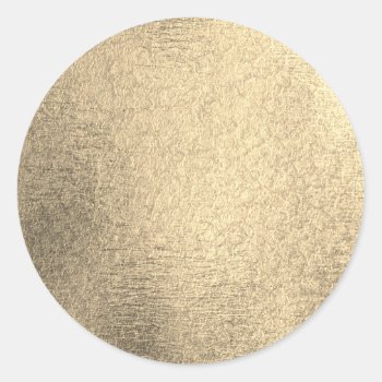 Gold Blank Faux Foil Classic Round Sticker by bestcustomizables at Zazzle