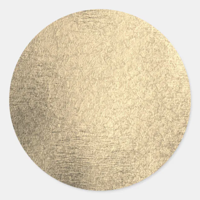 Gold Blank Faux Foil Classic Round Sticker | Zazzle