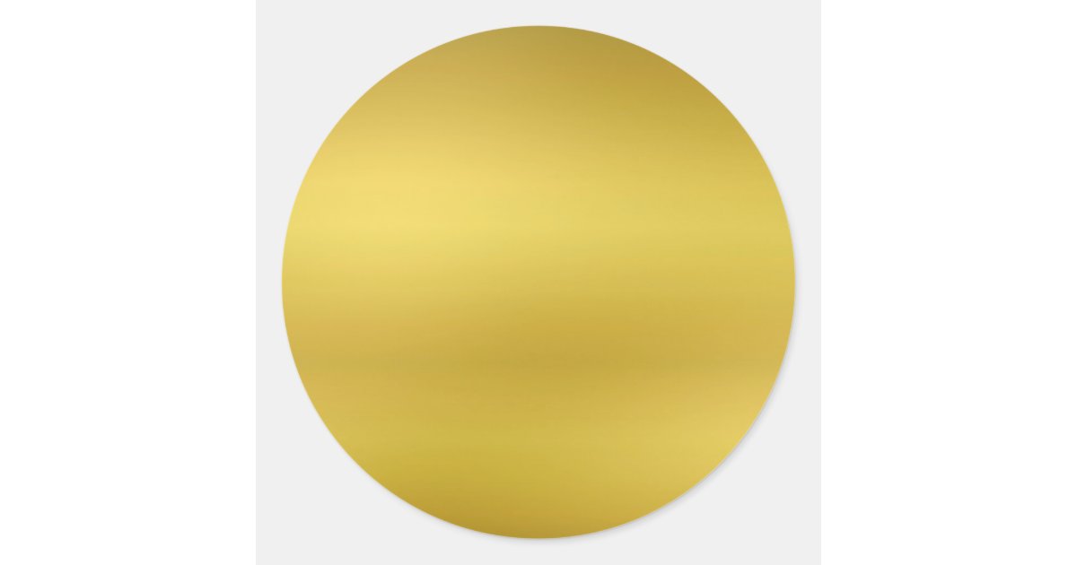 Gold Blank Template Faux Foil Classic Round Sticker | Zazzle