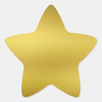 Gold Blank Template Faux Foil Star Sticker by bestcustomizables at Zazzle