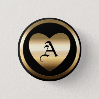 Gold Blank Template Faux Textured Foil Classic Rou Button by bestcustomizables at Zazzle