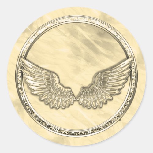 Gold Blank Template Faux Textured Foil  Classic Round Sticker