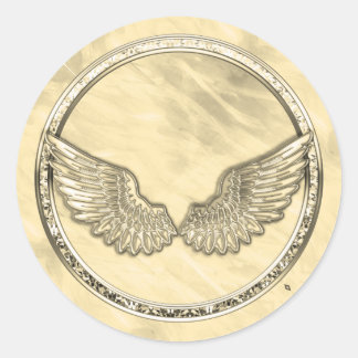 Gold Blank Template Faux Textured Foil Classic Round Sticker