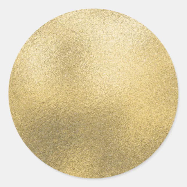 Gold Blank Template Faux Textured Foil Classic Round Sticker | Zazzle