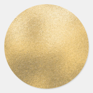 Gold Blank Template Faux Textured Foil Classic Round Sticker