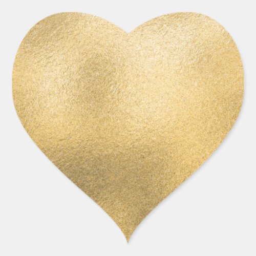 Gold Blank Template Faux Textured Foil Heart Sticker