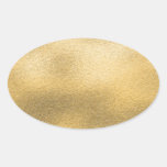 Gold Blank Template Faux Textured Foil Oval Sticker