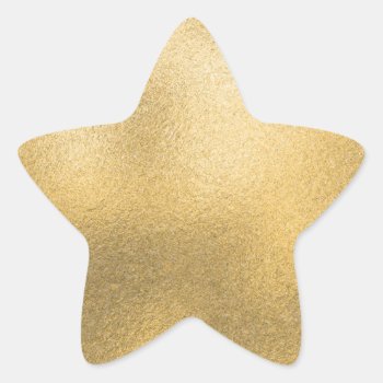 Gold Blank Template Faux Textured Foil Star Sticker by bestcustomizables at Zazzle