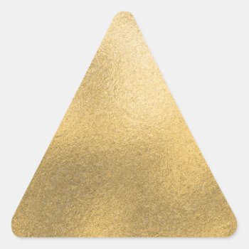 Gold Blank Template Faux Textured Foil Triangle Sticker by bestcustomizables at Zazzle
