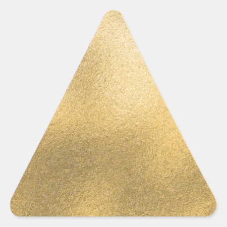 Gold Blank Template Faux Textured Foil Triangle Sticker