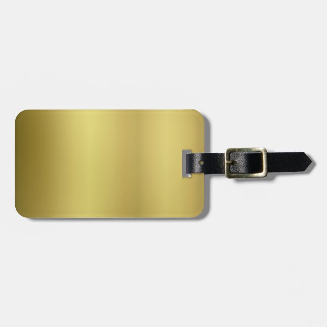 Gold Blank Template Luggage Tag (Front Horizontal)
