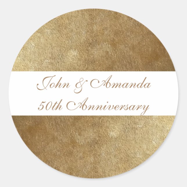 Gold Blends Personalized 50th Anniversary Stickers (Front)