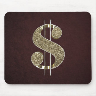 Gold Bling 3D Dollar Sign Mouse Pad