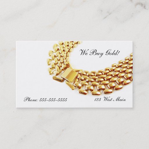 Customizable Gold Chain Necklace Business Card