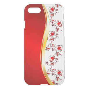 Gold bling faux glitter pattern and red wave iPhone SE/8/7 case