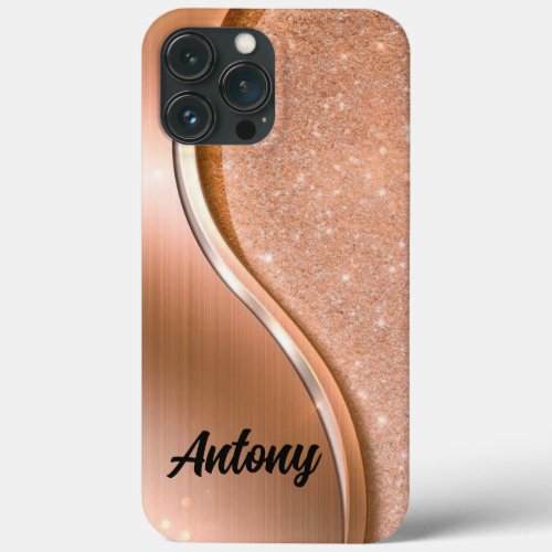 Gold Bling Glitter Calligraphy Name Purple Case