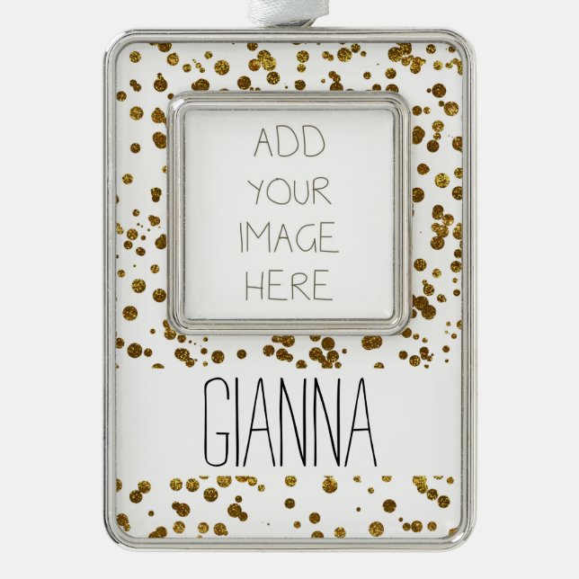 Gold Bling Glitter Confetti Ornament (Front)