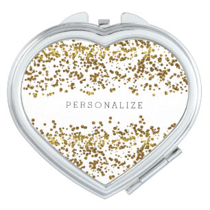 Gold Bling Glitter Confetti Vanity Mirror