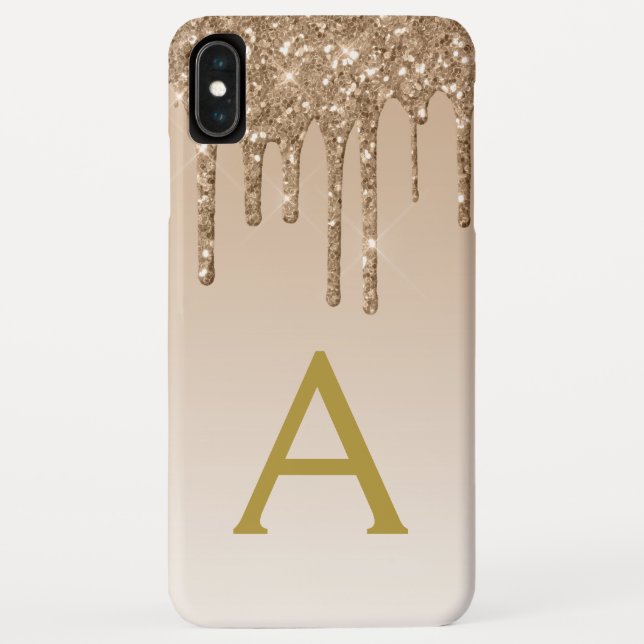 Gold Bling Luxury Sparkle Glitter Monogram Case-Mate iPhone Case (Back)
