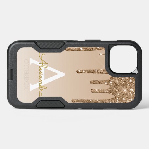 Gold Bling Luxury Sparkle Glitter Monogram Otterbox Iphone Case Zazzle