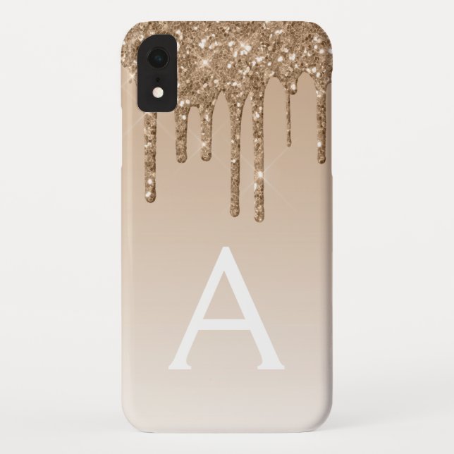 Gold Bling | Luxury Sparkly Glitter Monogram Case-Mate iPhone Case (Back)