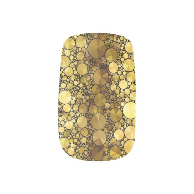 Gold Bling Pattern Minx Nail Art (Left Thumb)