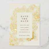 Gold Blooms  Foil Invitation (Front)