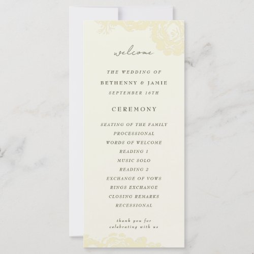 Gold Blooms Wedding Program