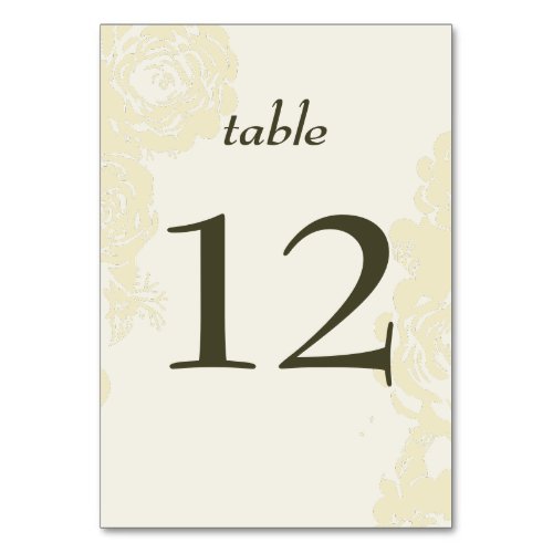 Gold Blooms Wedding Table Number