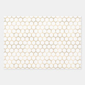 Gold Blue And Gold Apiary Queen Bee Wrapping Paper Sheets (Front 2)