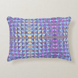 Gold, Blue and Purple Iridescent Geometric 2 Accent Pillow