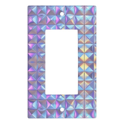Gold Blue and Purple Iridescent Geometric 2 Light Switch Cover