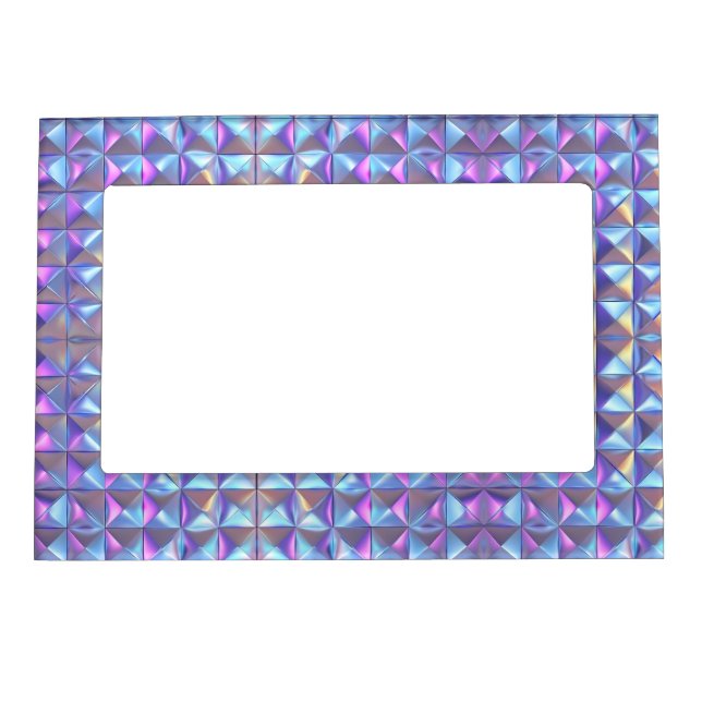 Gold, Blue and Purple Iridescent Geometric 2 Magnetic Frame (Front)