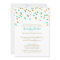 Gold Blue Aqua Confetti Bat Mitzvah Invitations
