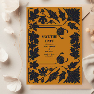 Gold Blue  Art Nouveau Wedding Save The Date