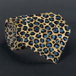 GOLD BLUE BLACK LEOPARD MENS TIE<br><div class="desc">MODERN unique and custom MENS TIE with leopard and animal print elements</div>