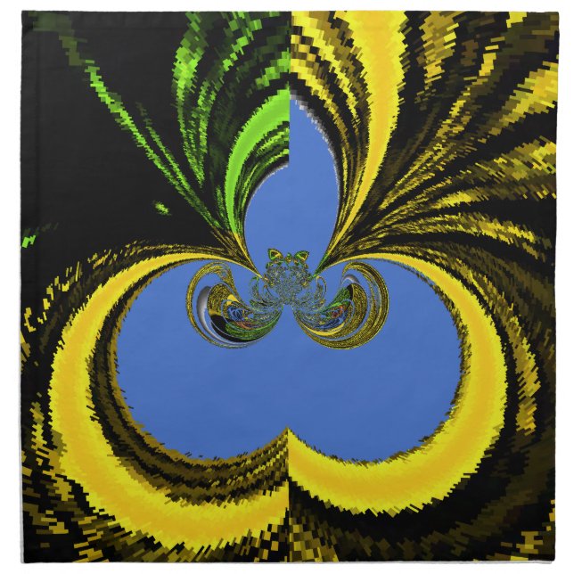 Gold Blue Cloth Napkin (Front)