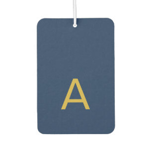 Gold & Blue Color Monogram Professional Initial Air Freshener