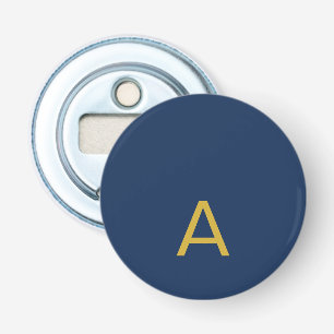 Gold & Blue Color Monogram Professional Initial Bottle Opener