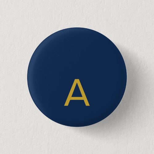 Gold & Blue Color Monogram Professional Initial Button